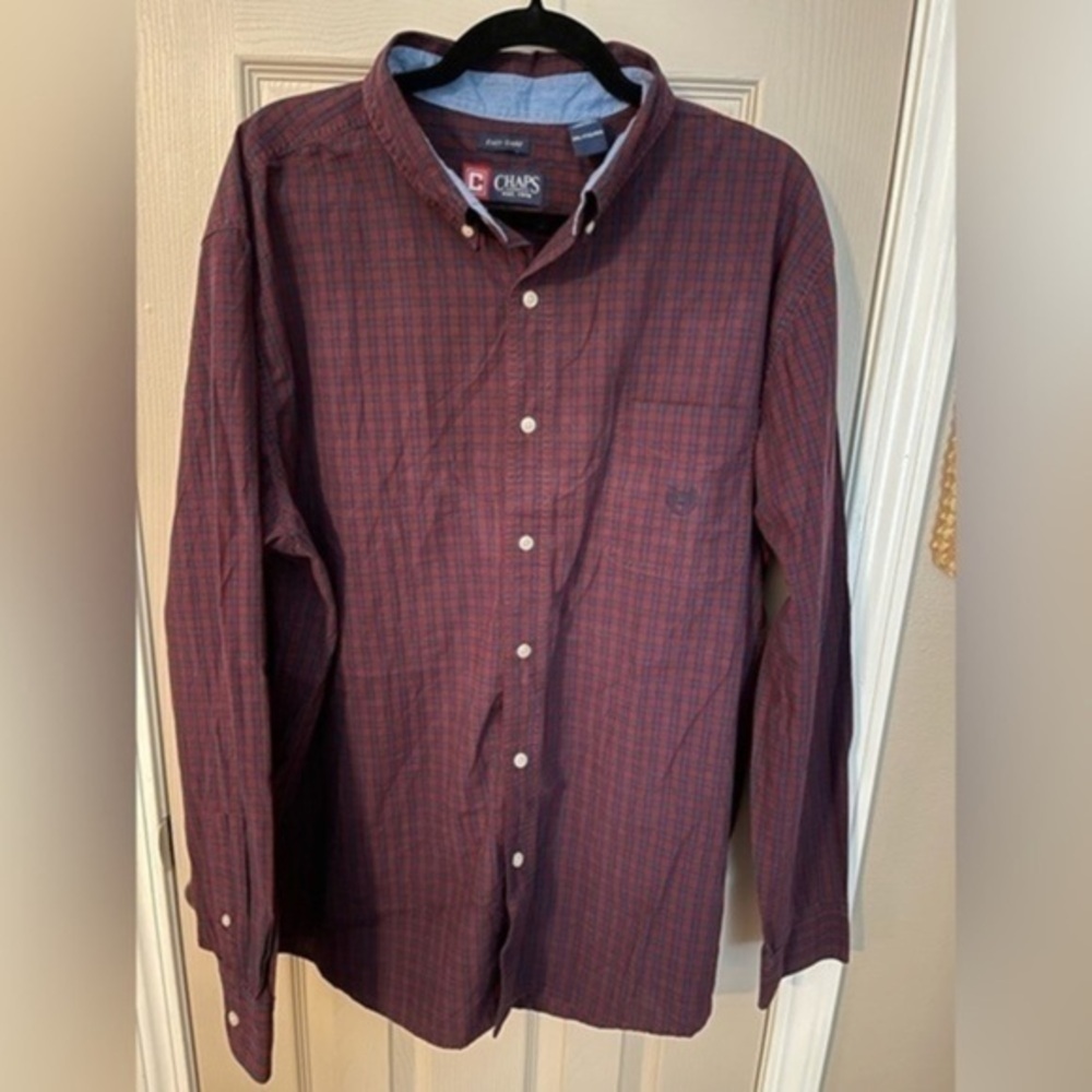 Chaps Plaid Easy Care Button Down Long Sleeve Shirt